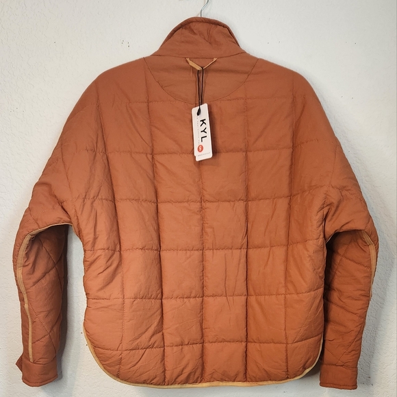NWT KYL Quilted Lightweight Orange Puffer‎ Zip-Up Jacket, Size S - Picture 2 of 8